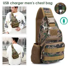 Прочный USB нейлоновый походный рюкзак на плечо для хранения, нагрудная сумка, военная тактика, рюкзак для кемпинга, сумки для багажа, односторонние