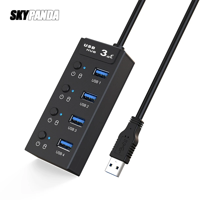 Вспомогательный выключатель 4 портовый концентратор USB 3 0 30/60/120 см кабель порт 5