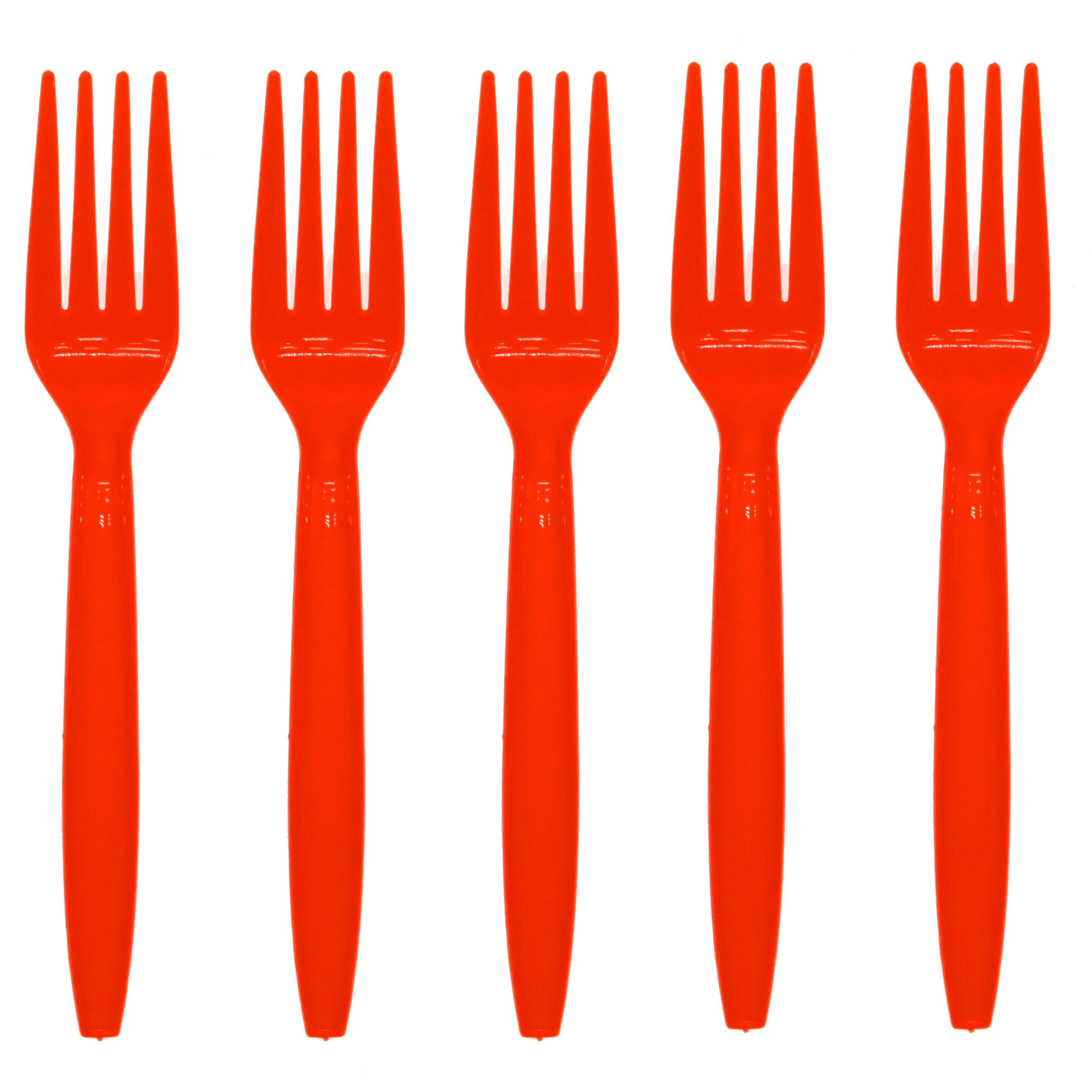 10pcs red forks