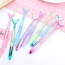 1 шт. японский и корейский стиль лазерный Русалка Масло гелевая ручка с принтом зыбучих песков Канцелярия: ручка с подписью случайный Цвета