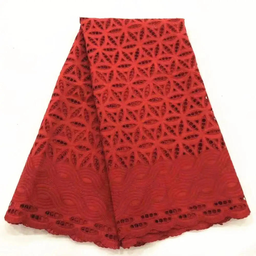 Чистый хлопок швейцарская вуаль кружева в швейцарской Африканской кружевной ткани высокого качества швейцарское кружево для женщин платье 5 ярдов - Цвет: JC120824S4