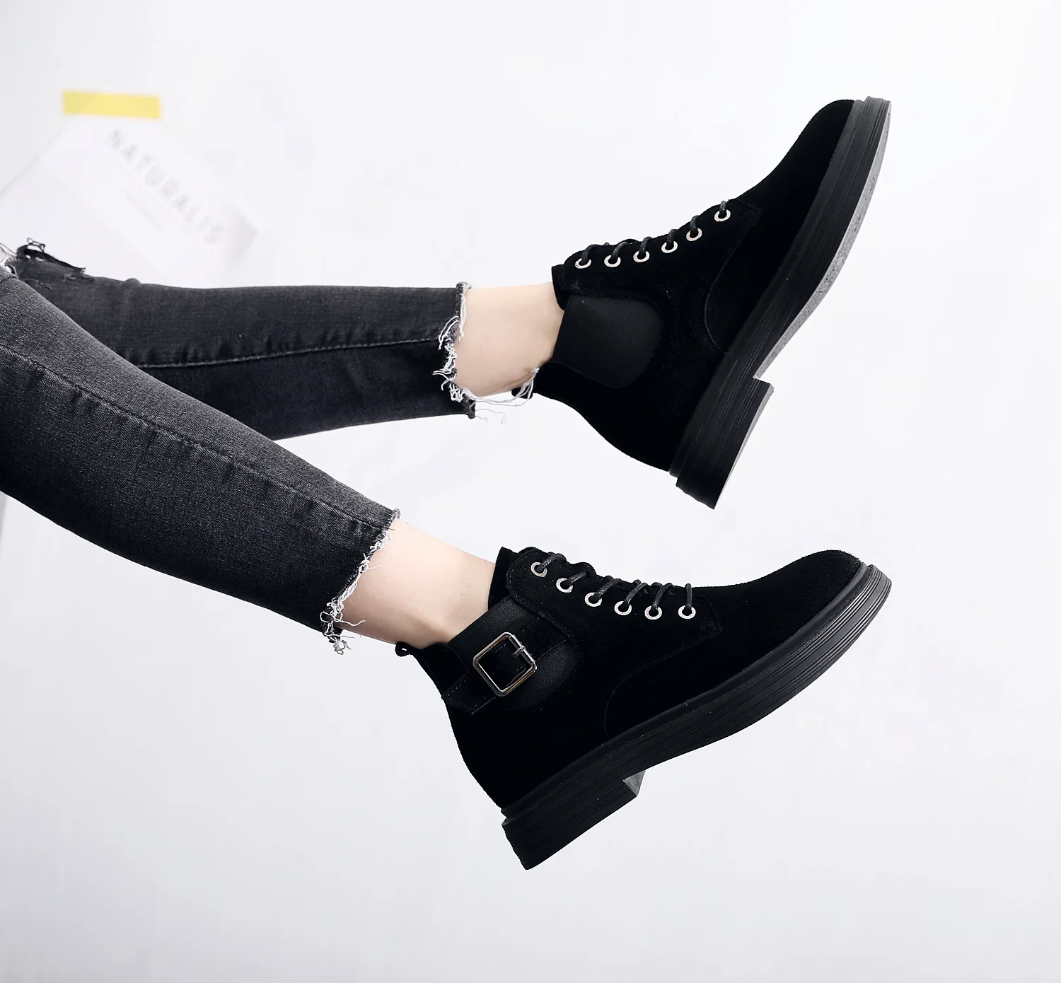 

Boots Woman Thick Bottom Short Boots Woman Locomotive Boots