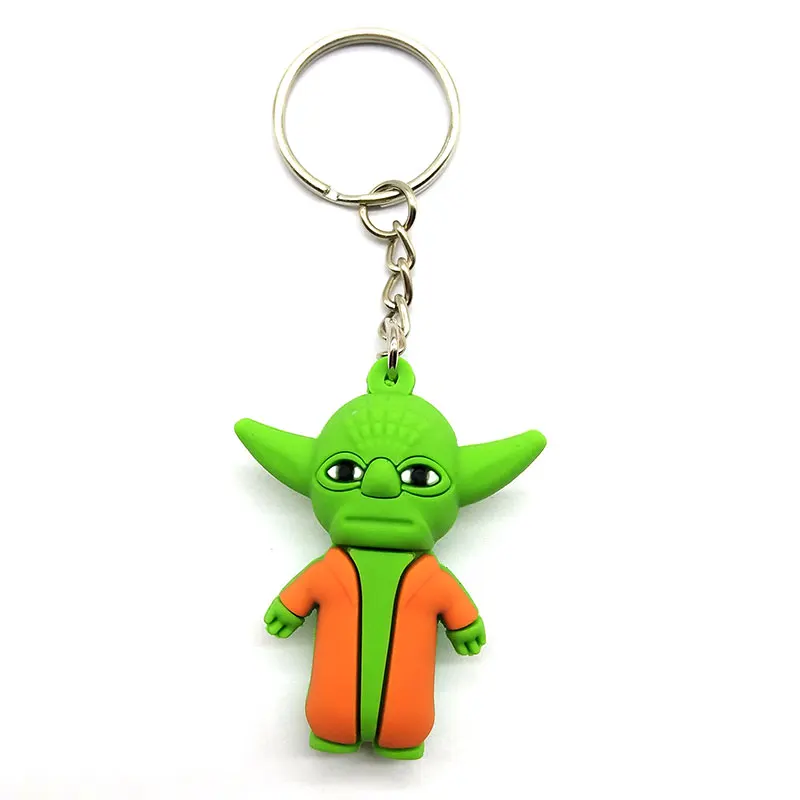 Rubber Green Zoeber брелок с фигурками из мультфильмов детские подарки аниме Пробуждение силы Звездные войны силиконовые брелки Детская сумка брелок - Цвет: Rubber Green