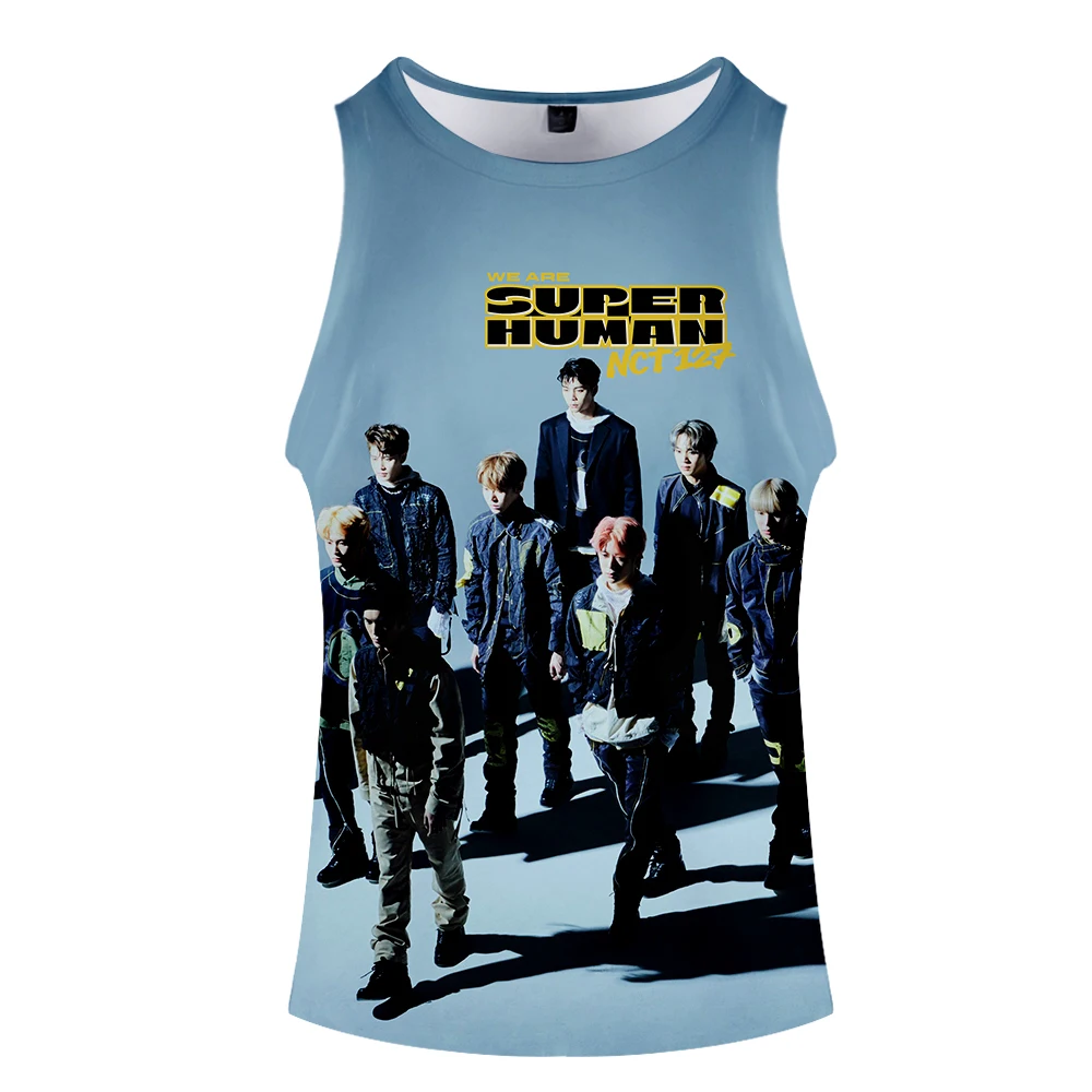 NCT127 we super huan, новинка, 3D топ на бретелях с круглым вырезом, летняя уличная одежда без рукавов в стиле хип-хоп, мужская и женская повседневная одежда для пар