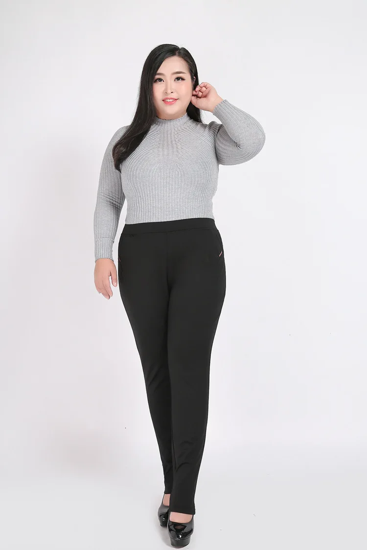 2018 плюс размер 5xl, 6XL, 8XL, 9XL эластичные женские брюки-карандаш черные обтягивающие фитнес штаны большого размера офисные женские брюки