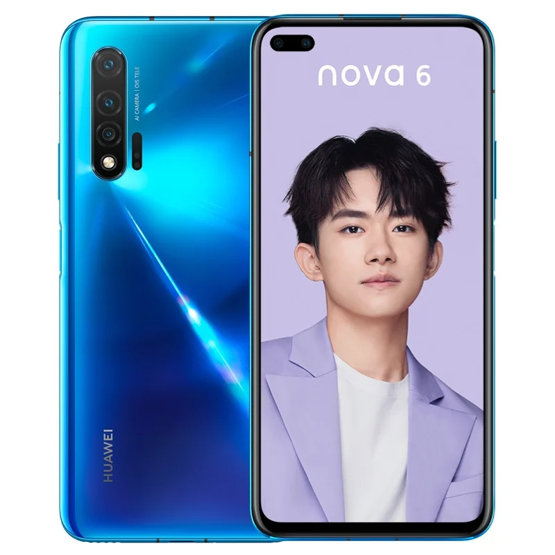 DHL Быстрая HuaWei Nova 6 4G LTE мобильный телефон Kirin 990 Android 10,0 6,5" 2400X1080 8 Гб ram 128B rom 40.0MP отпечаток пальца OTG