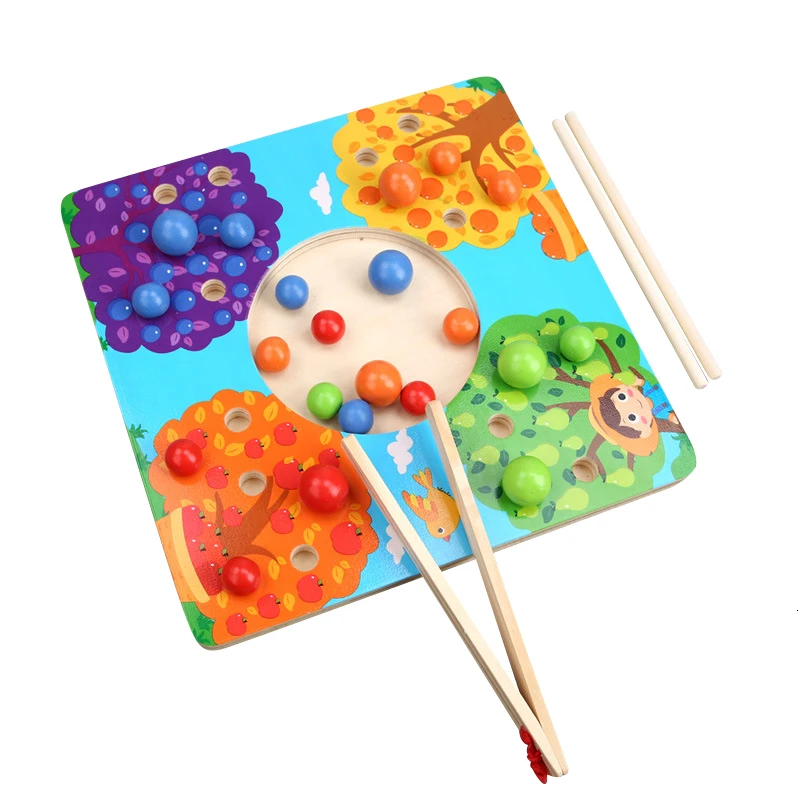 Деревянные игрушки с зажимом сортировка по цвету познавание Обучающие сенсорные