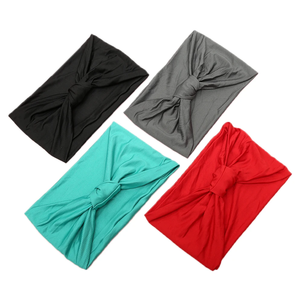 Seiden-Stirnband für Frauen, großes schwarzes Stirnband, Fitnessstudio, Yoga, Sport, afrikanisches Laufen, Haarband, Workout, Turban, Kopfbedeckung – Detail 1