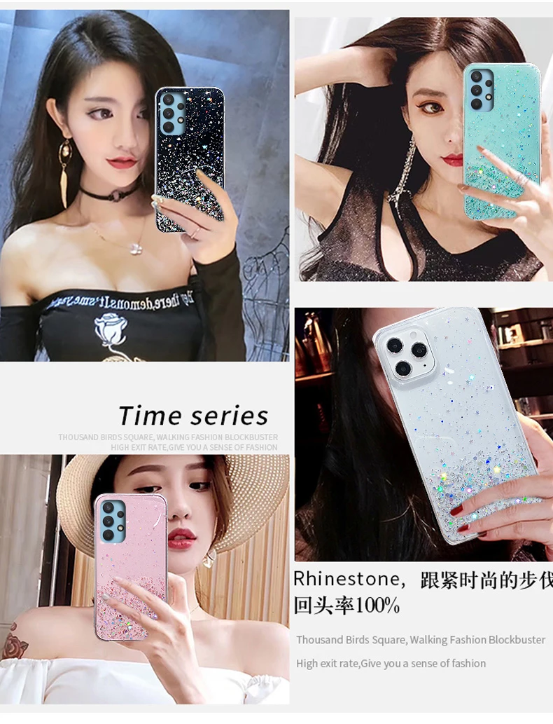 Glitter Silver Foil Silicone Phone Case For Samsung Galaxy Series_voghion.com