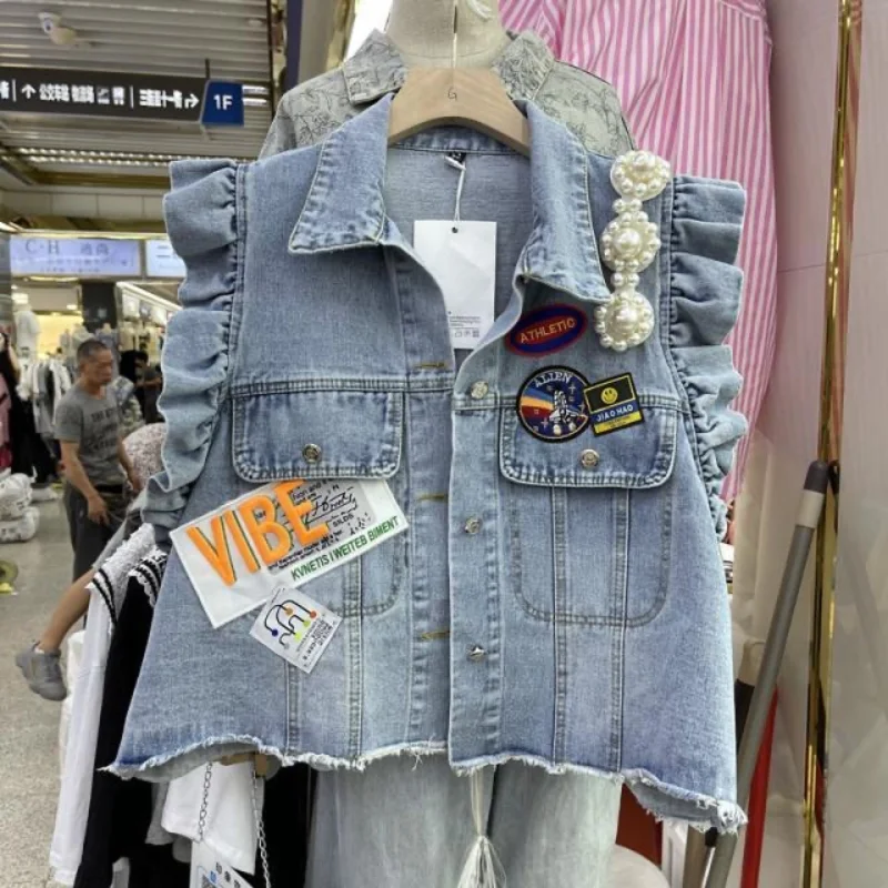 Cool Denim Vest Women Sleeveless Short 