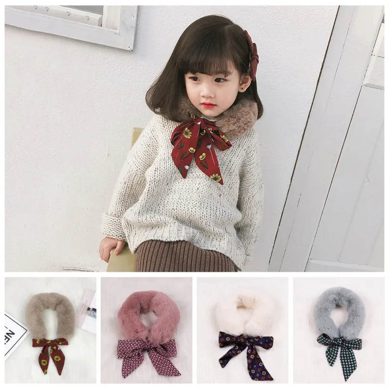 Детский плюшевый шейный шарф для девочек, модный детский шарф для девочек, плюшевый Леопардовый принт, лента, маленький шарф, Корейская версия От 2 до 10 лет