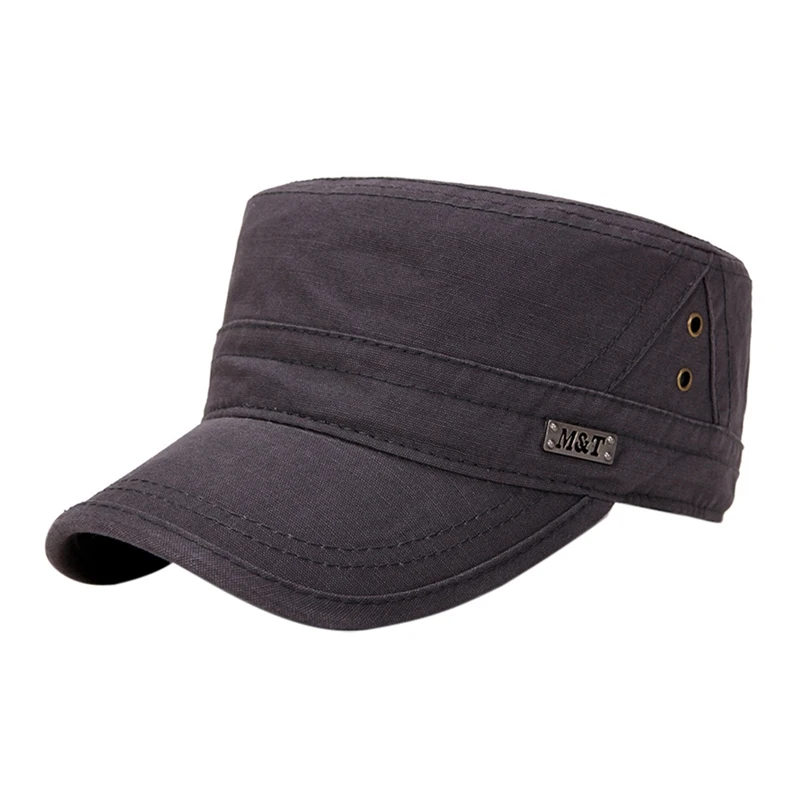 DARK GRAY Fishing Flat Top Cap Casual Breathable Sweat Cap Leisure Sunshade Sun Hat Headwear Outdoor Camping Hiking Sportswear Accessories - Цвет: DARK GRAY
