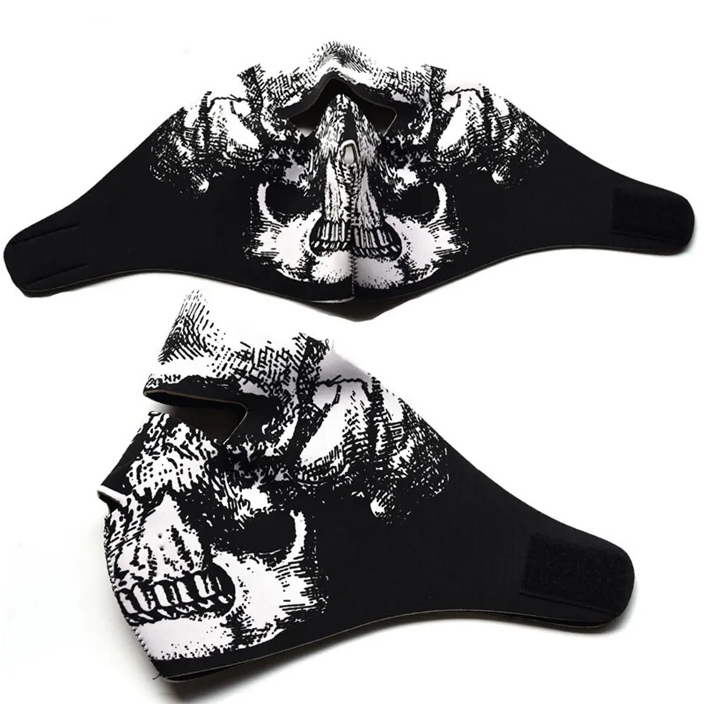 black white skull Маска на Хэллоуин крышка дышащая Защитная для рыбалки на открытом воздухе Велоспорт Женщины Мужчины Новая мода маска A7 - Цвет: black white skull