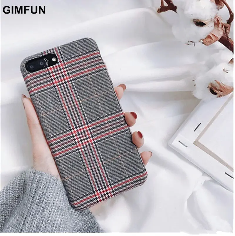 4 Gimfun теплый фланелевый клетчатый тканевый чехол для телефона для Iphone 11 чехол простой плюшевый тканевый чехол для Iphone 11 Pro Xs Max Xr X 6 7 8 Plus - Цвет: 4