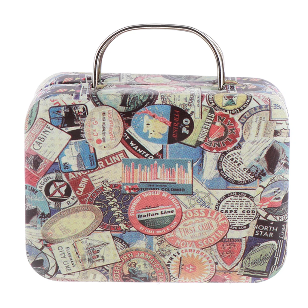 1/6 Scale Doll House Furniture Miniature Iron Suitcase Scene Layout DIY