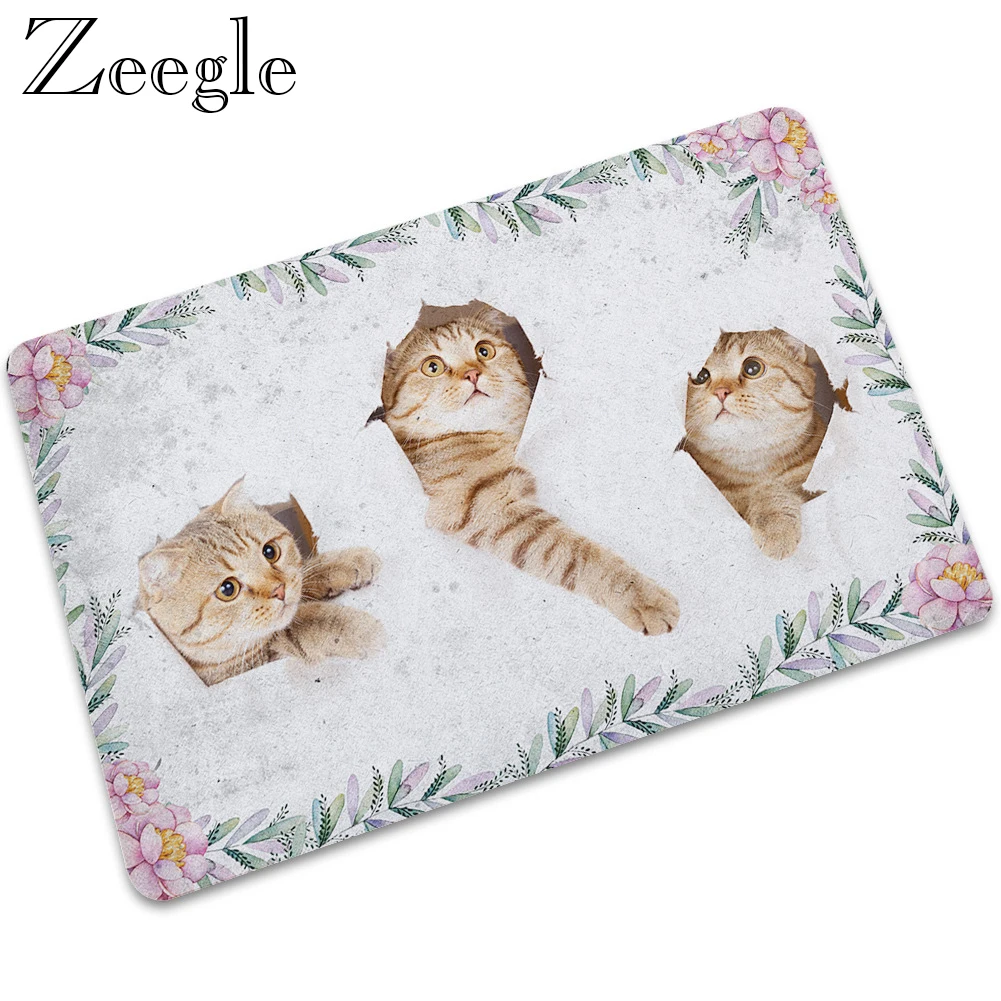 Zeegle Rubber Floor Mat Doormat Non-slip Outdoor Carpet Shower Mat Kitchen Rug Waterproof Indoor Carpet Hallway Rug Foot Mat