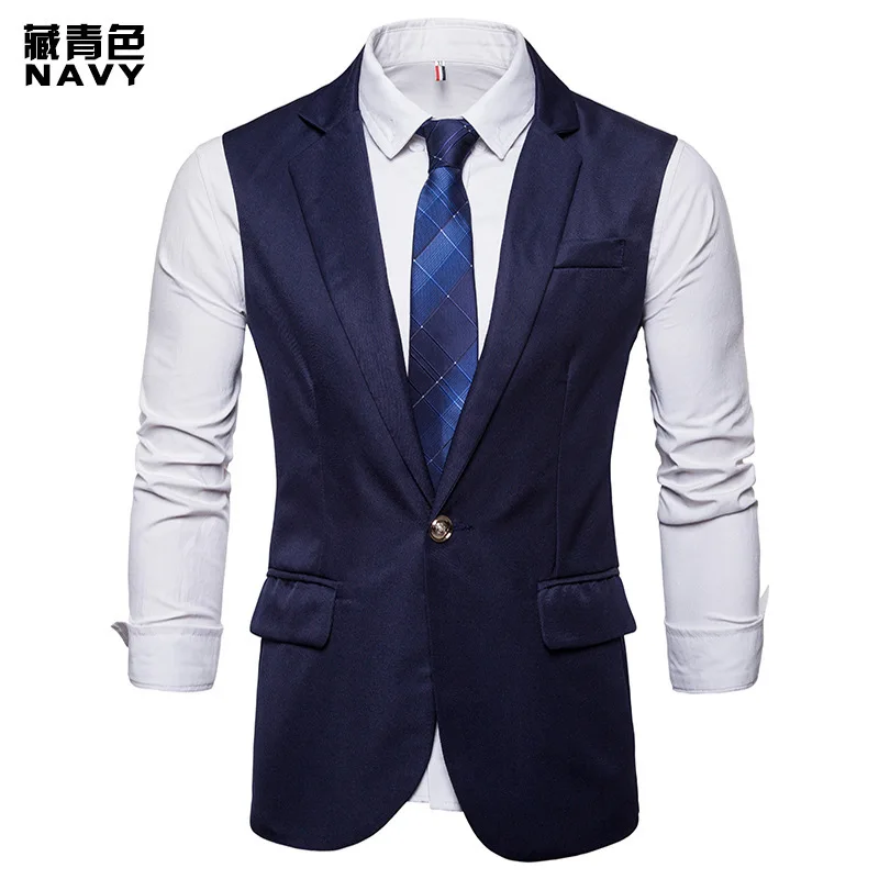 EBay Spring And Autumn New Style Casual Fashion Men Ouma Long Single-Button Waistcoat Sportsman Suit Vest