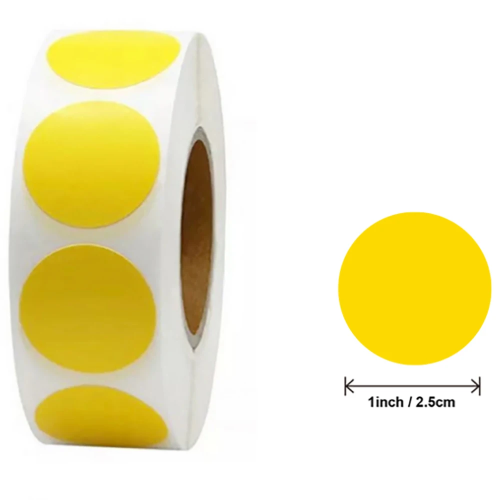 100-1000pcs Round Chroma Label Color Code Dot Stickers Yellow Green Purple Red Stickers For Stationery Packge Box Sealing Decor 