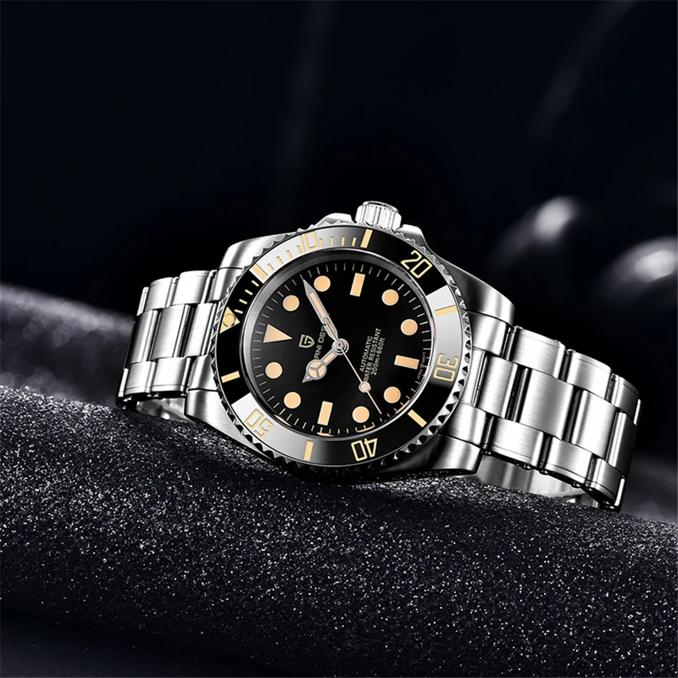 PAGANI DESIGN New 40mm Diving Wristwatch Retro Luxury Sapphire  NH35 Men's Automatic Mechanical Watches 200M Waterproof Luminous