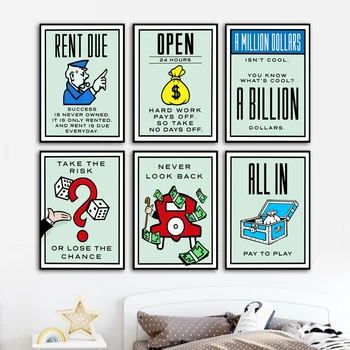 

Alec Monopolies Of Board Game Card Artwork Wall Art Canvas Painting Poster And Print Pictures For Living Room Home Decor