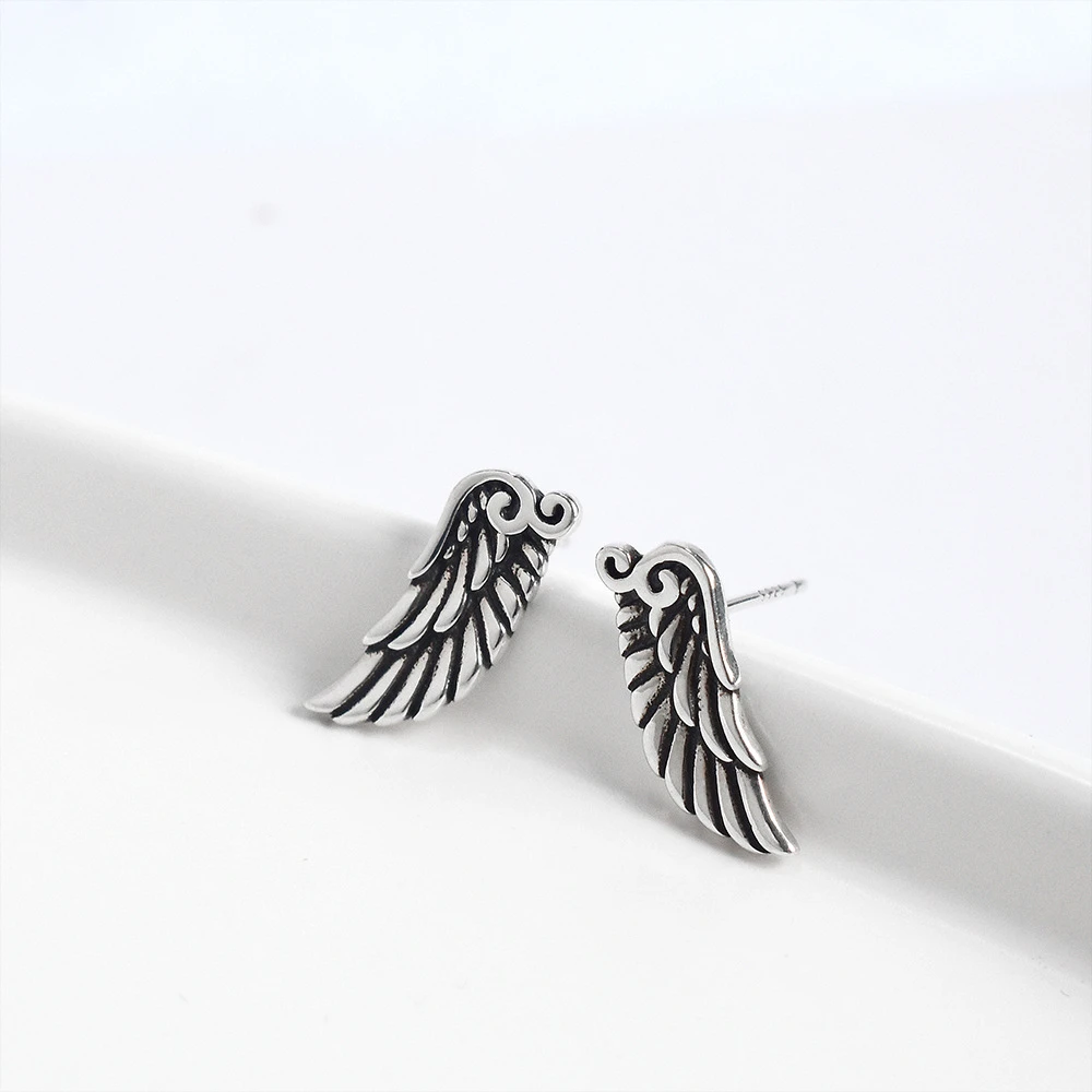 Boucles D Oreilles Ailes D Ange 100 En Argent Sterling 925 Veritable Boucles D Oreilles Ailes D Ange Gardien Vintage Pour Femmes Et Filles Cadeau D Anniversaire E0018 Aliexpress Bijoux Et Accessoires