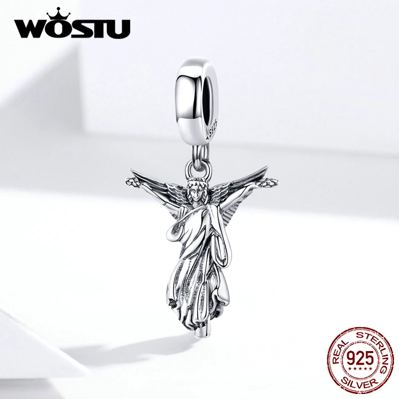 WOSTU Религия Стиль серебряные бусины 925 пробы Иисуса Купидон Святой Девы Подвески подходят к оригинальному браслету кулон ювелирные изделия CQC1407