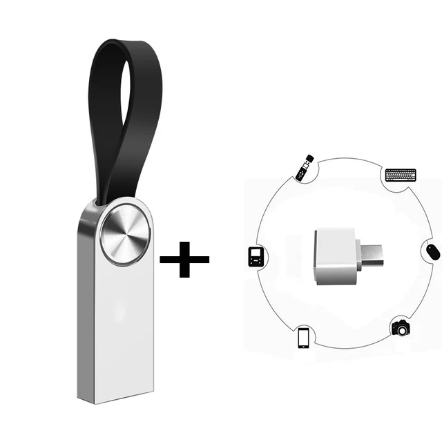 Металлический флэш-накопитель usb мини 3,0 Водонепроницаемый флэш-накопитель 128 ГБ оперативной памяти, 32 ГБ оперативной памяти, 16 Гб встроенной памяти, 8GB 4GB карты памяти флэш-накопитель 64 Гб памяти Флешка usb в виде браслета - Цвет: free micro adapter
