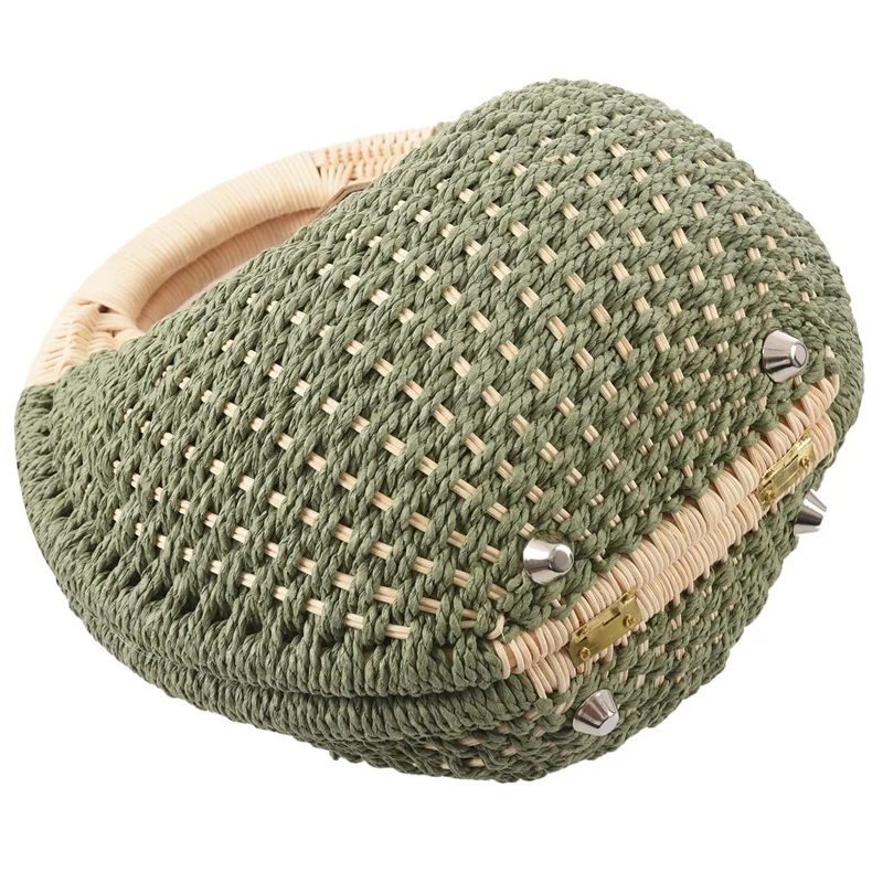 Snail's Nest Tote Сумочка летние пляжные сумки женские соломенные сумки женская сумка плетеная Сумка из ротанга(зеленый
