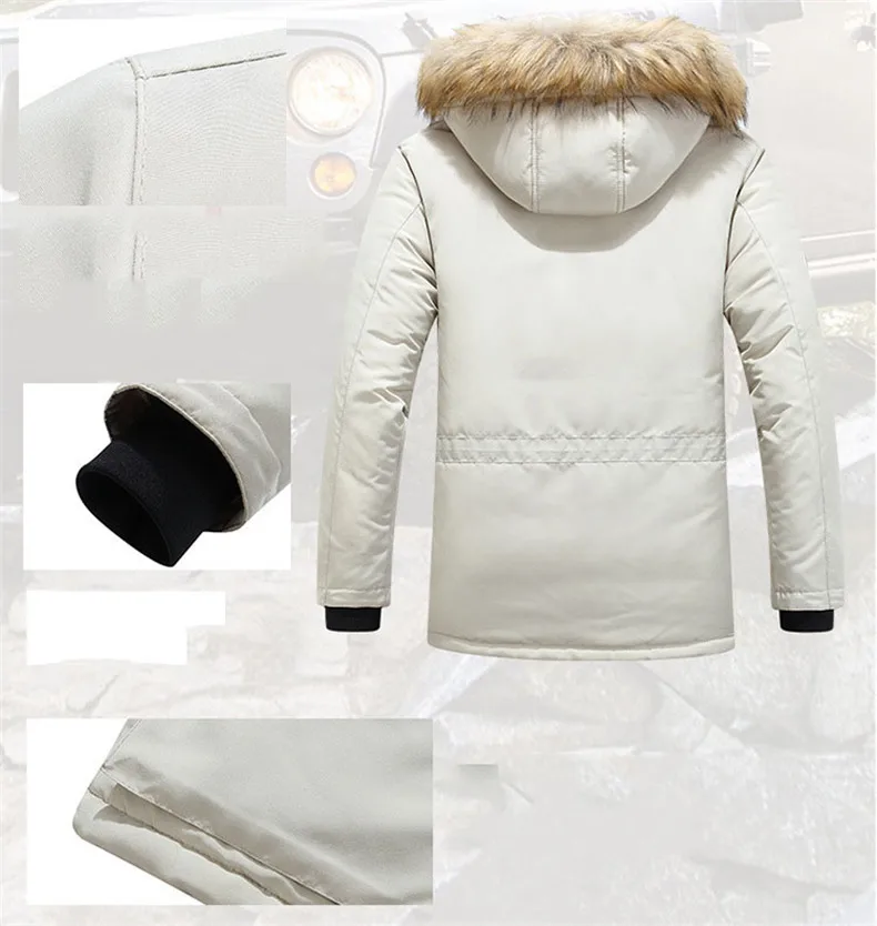 Зимнее длинное белое пуховое пальто, куртка, утолщенная верхняя одежда для мужчин, Толстая Теплая мужская куртка с капюшоном, jaqueta masculino chaqueta hombre