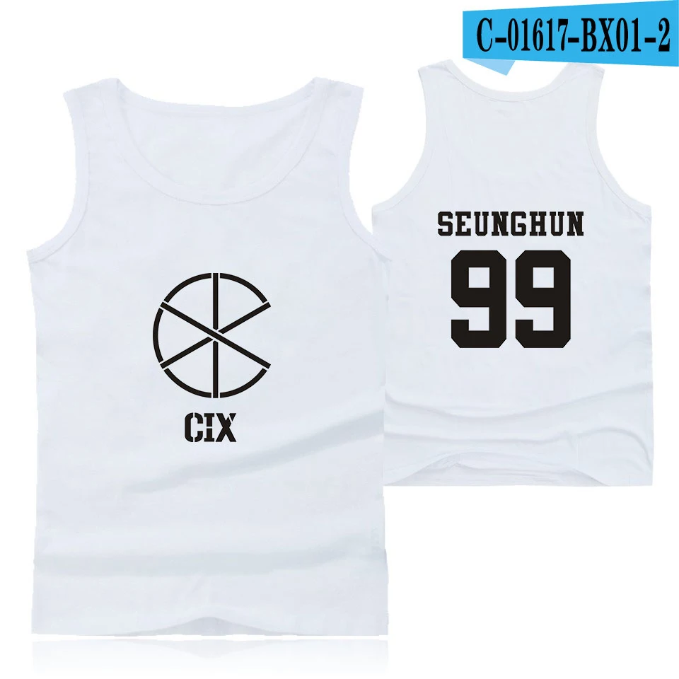 CIX Kpop Cool Fashion Korean Tank Top Women/Men Sleeveless Summer Popular Rock Band Bodybuilding Tank Famous Hip Hop Vest - Цвет: white