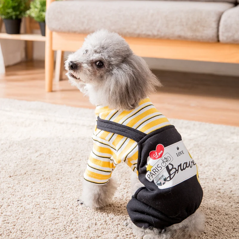 Hipidog Новое поступление уплотненный полосатый джемпер для собаки зимняя уличная одежда для комбинезон для собак комбинезон