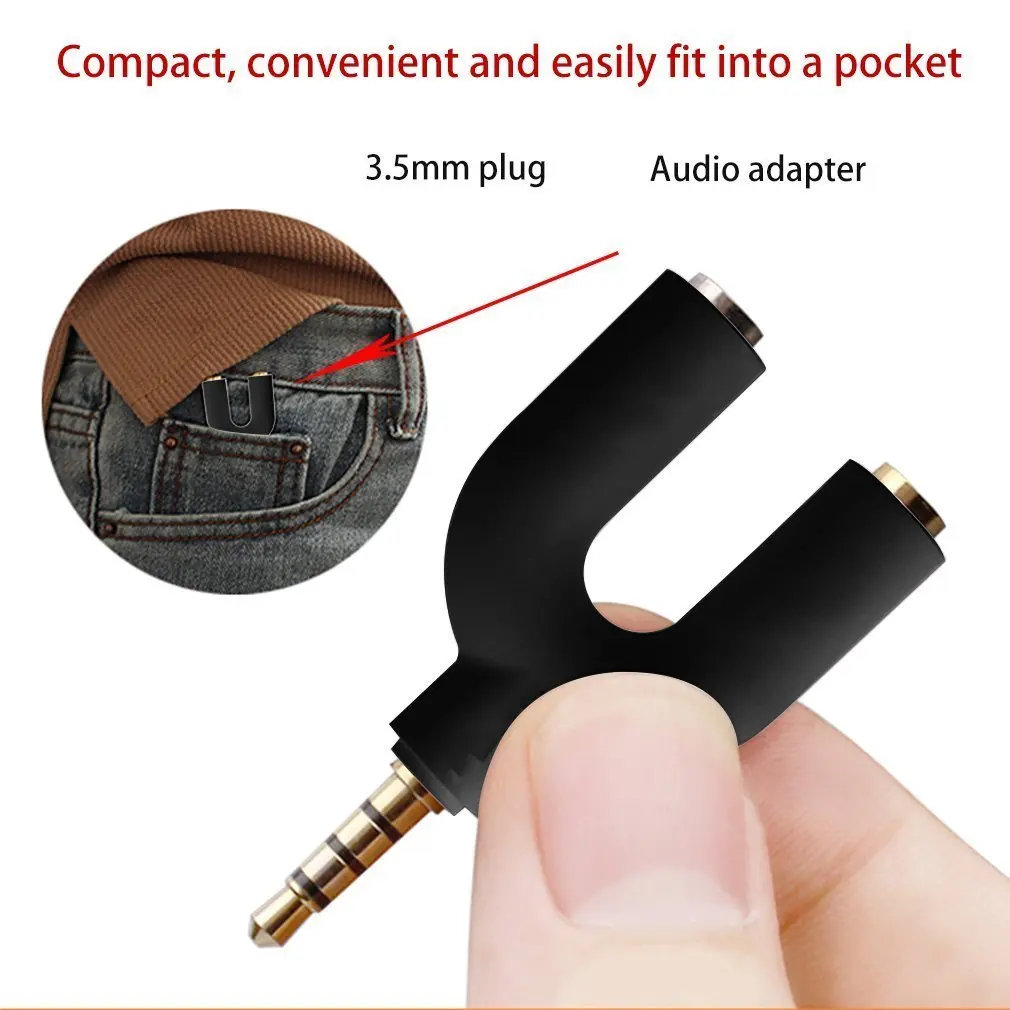 3.5mm Jack Adapter Mini Connector for Audio Microphone Headset Male to Double Female Connect For Laptop Mobile Phone