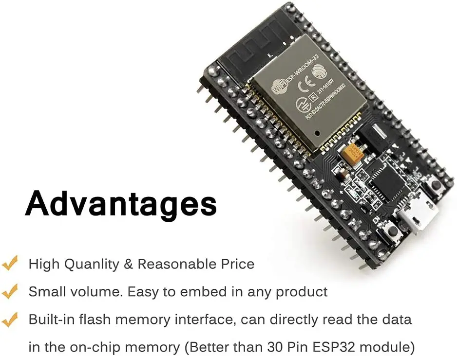 ESP32 ESP-32S   2.4 GHz  ھ WLAN WiFi +  2-in-1 ũ Ʈѷ ESP-WROOM-32 Ĩ Arduino 