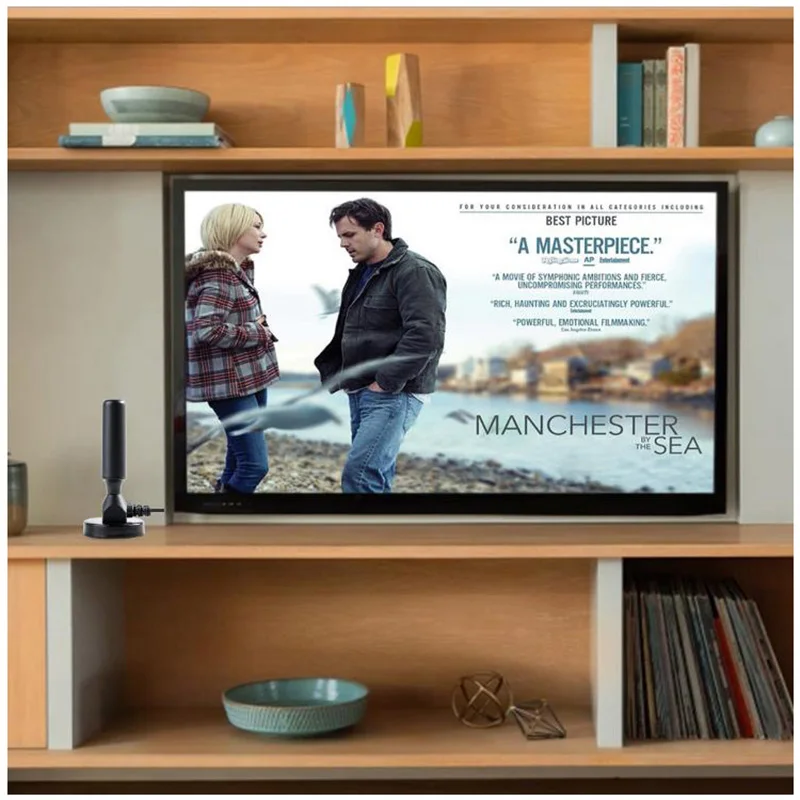 Внутренняя с высоким коэффициентом усиления 30dBi цифровая DVB-T/fm Freeview антенна ТВ антенна для HD tv 120 км 1080P телевизионные антенны Усилитель