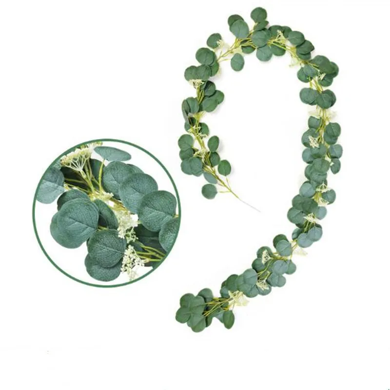 2m Artificial Green Eucalyptus Vines Rattan artificial Fake Plants Ivy Wreath Wall Decor Vertical Garden for Wedding Decoration