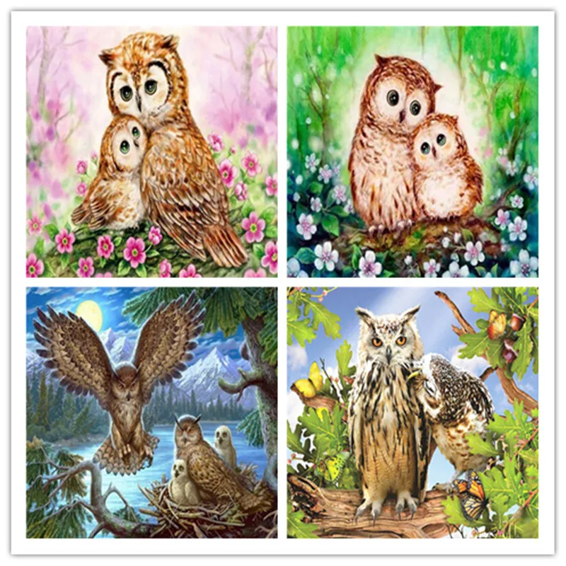 

5D DIY Diamond Painting Animals Owl Full Round drill Embroidery Picture Diamond Cross stitch Full drilling Home Decoration