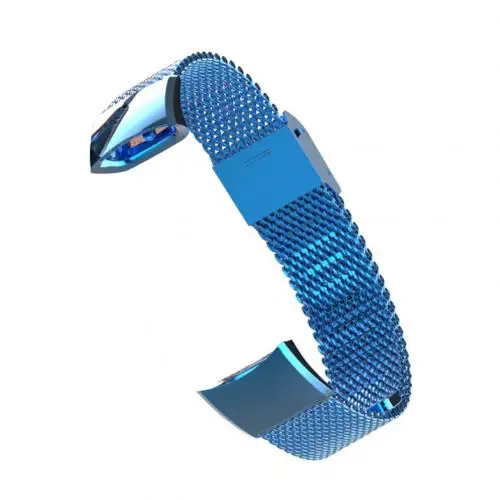 Для huawei honor Band 4 5 металлический ремешок браслет из нержавеющей стали для honor band 4 смарт-аксессуары браслет для женщин и мужчин - Цвет: Синий