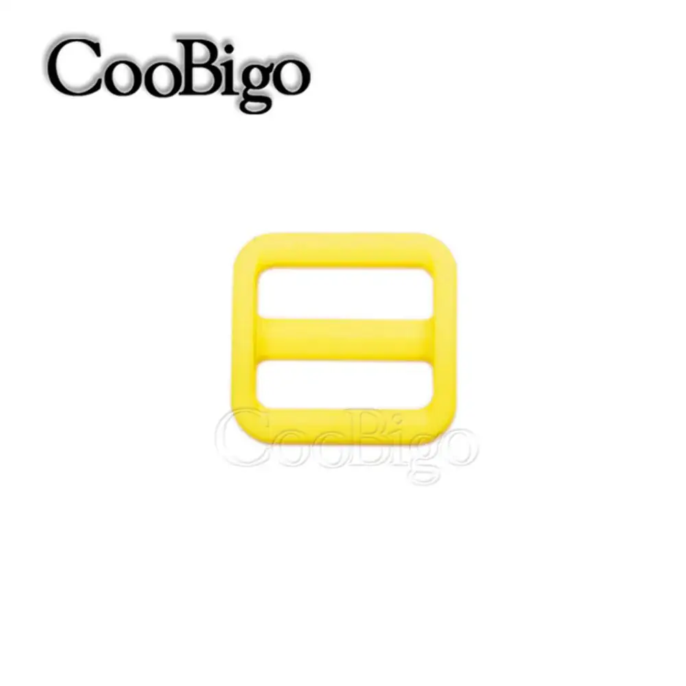 Yellow 100 шт 3/"(20 мм) красочные пластиковые трехскользящие слайдеры Регулируемая пряжка для домашних животных ошейник Рюкзак ремень сумка Запчасти Аксессуары - Цвет: Yellow