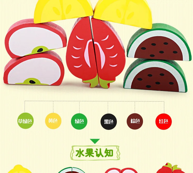Детские деревянные игрушки для игры в дом, плоские игрушки для резки фруктов, развивающие кухонные Обучающие принадлежности для детей раннего возраста, прямые поставки от производителя