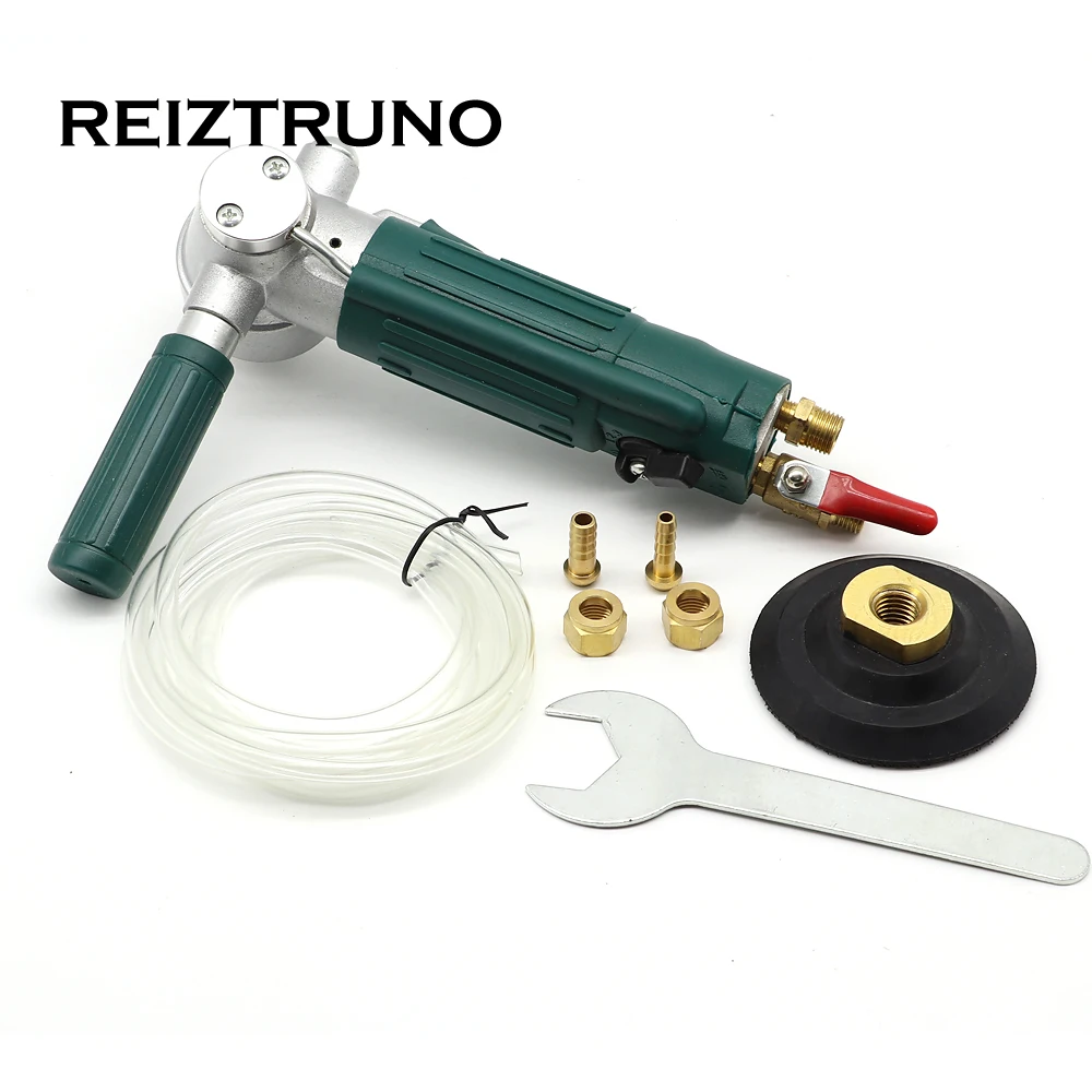 REIZTRUNO 1 шт. воздушный влажный полировщик пневматический инструмент водяной шлифовальный станок пневматический полировщик с 1 шт. резиновой накладкой 3"