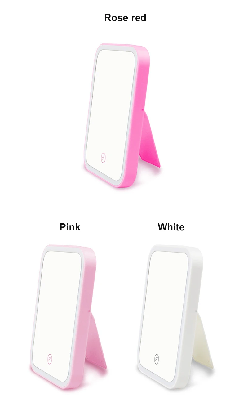 Cosmetic Mirror with Led Lighting Make up Vanity Mirror Portable Folding Desktop Cosemtic Mirror With Light Women Beauty Makeup 6