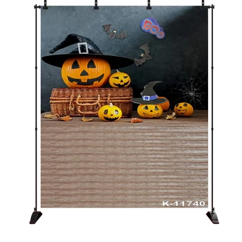 

Happy Halloween photography background Cute wearing wizard pumpkin lantern Photo Backgrounds Baby Photophone For Photo Studio