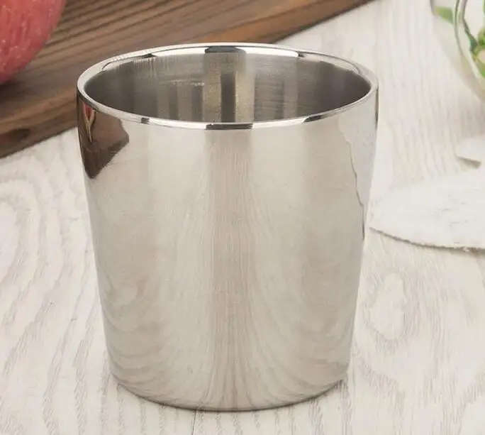 180ml Coffee Mugs Double Layer Tea Cup Wine Cup Scald-proof Tea Mug Stainless Steel Cup Drinkware Kitchen Tools - Цвет: 2