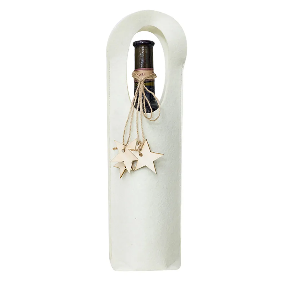 D DIY Organizer 1PC Merry Christmas Santa Wine Bottle Bag Cover Xmas Dinner Party Tables Decor Gift Housekeeping DROPSHIP#0813 - Цвет: D
