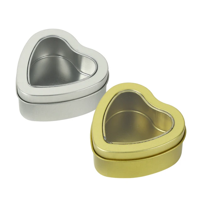 Gold Window Heart Shaped Candy Boxes