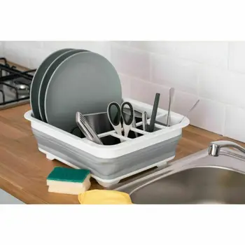 

Collapsible Kitchen Dish Drainer Rack Folding Holder Tools Drain Basket Dish Cutlery Cup Bowl Rack Kitchen Shelf Rack Drainer