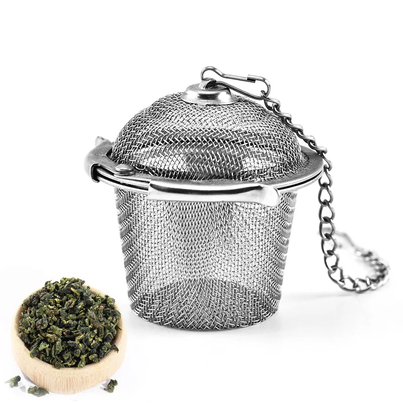 Escurridor de filtro de té, bola de acero inoxidable esencial, de malla infusora de té con gancho, accesorios de cocina para el hogar, hojas de té suelto, especias, 1 Uds.