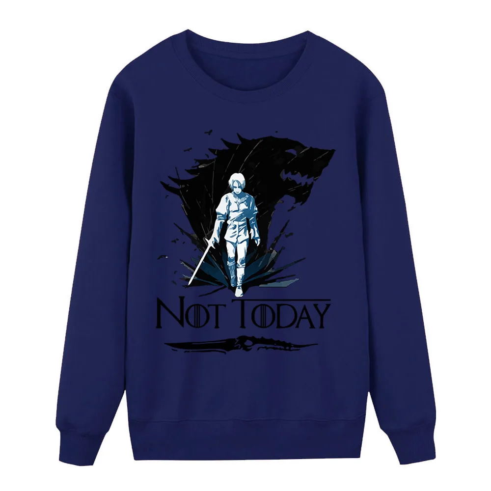 Arya Stark House Stark толстовка с волком не сегодня Игра престолов Толстовка Зимняя уличная Женская Повседневная Толстовка спортивный костюм для женщин