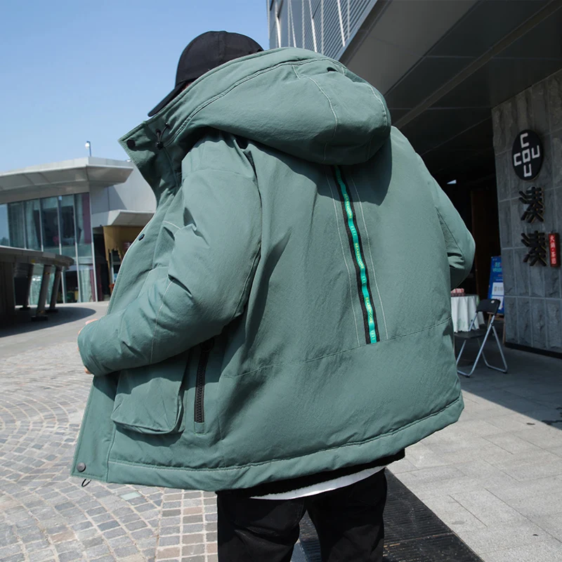 LEGIBLE Parka Men Coats Winter Jacket Men Thicken Warm Hooded Pocket Patchwork Outwear Men Coat Casual Men's Winter Jackets