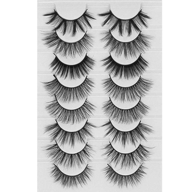 8 Pairs 3D Mink False Eyelashes Natural Wispy Fluffy Dramatic Volume Fake Lashes Extension Handmade Cruelty-free Eyelash